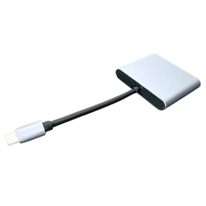 9eight5 USB 3.1-C Type-C to HUB adapter connected to a laptop, showing multiple USB ports for expanded connectivity.