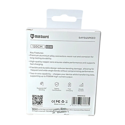 Maxguard 1.2m 65W Type-C to C Cable MP01CC