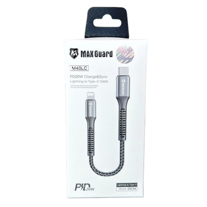 Maxguard 25cm 20W Type-C to Lightning cable M40LC