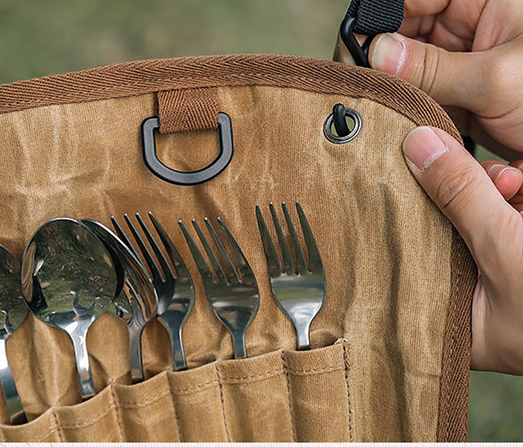 Stainless Steel Flatware Cutlery Set for Outdoor Dining (14 pcs) ECOTREK