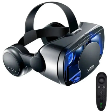 Habicare 9eight5 3D VR headset with integrated headphones and motion controller for immersive virtual reality experiences.
