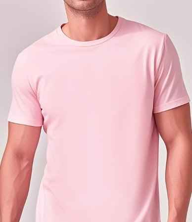 Solid Casual Short-Sleeve Crewneck T-Shirt