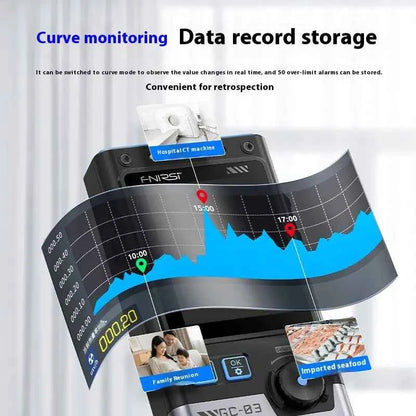 Nuclear Radiation Detector Geiger Tube - Electromagnetic Detector with 2.4" Color Screen & Dose Alarm