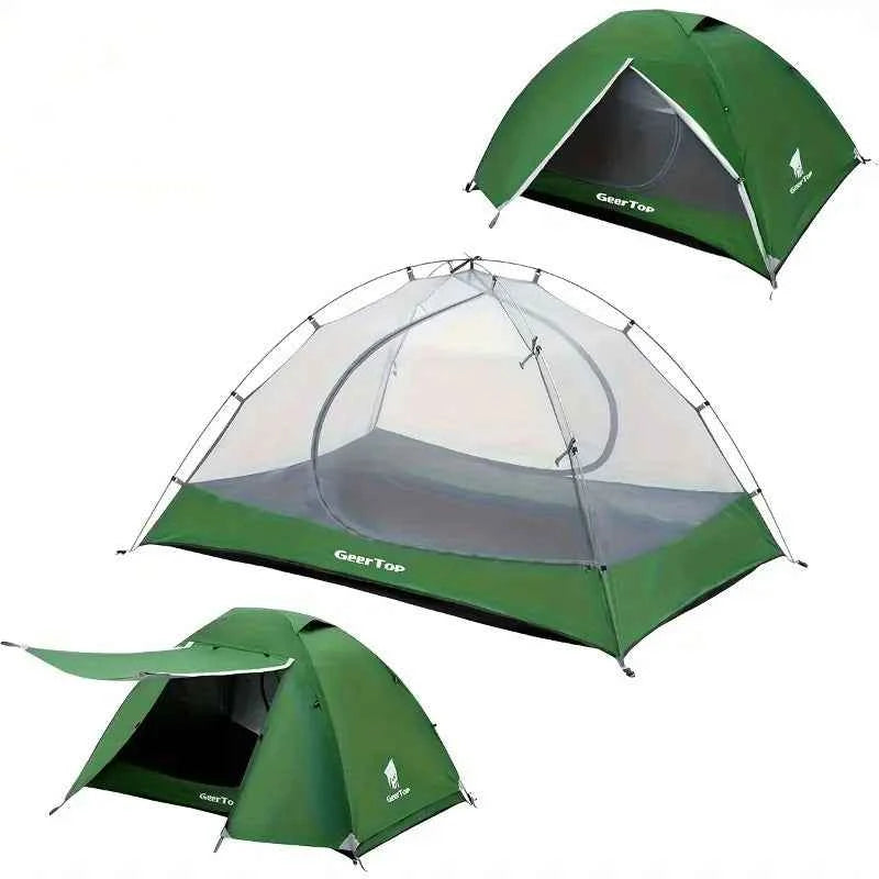 Ultralight 2-Person Waterproof Camping Tent - Double Layer Backpacking Tent with Vestibules
