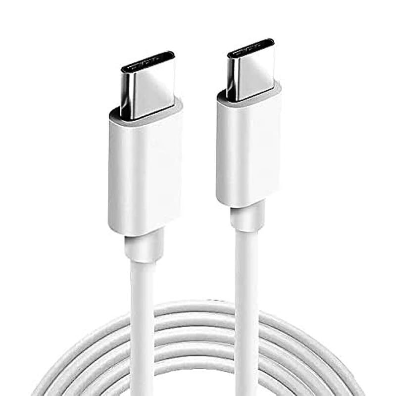 White 1m USB-C to USB-C charger cable for HTC phones by 9eight5, ideal for fast charging and data transfer.