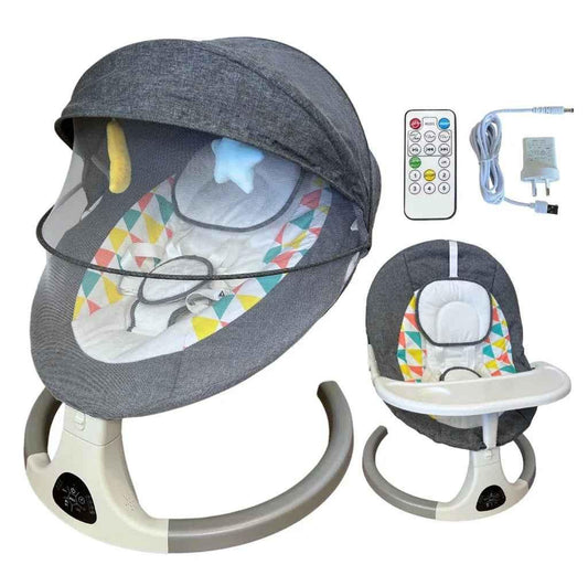 2-in-1 Electric Baby Rocker Swing / Bouncer & Dining Seat with Food Tray and Remote