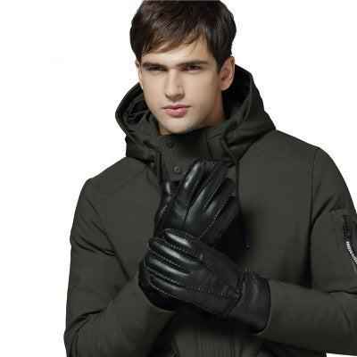 Genuine Leather Gloves - Warm Sheepskin for Men