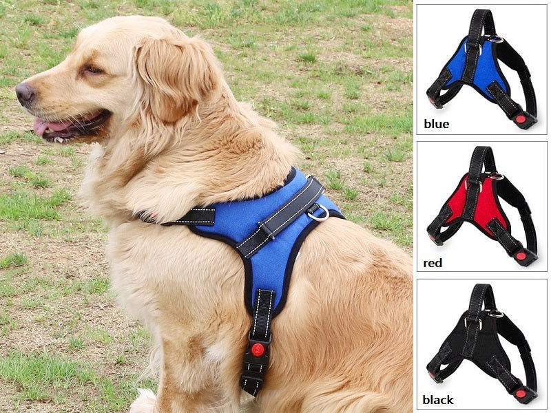 Dog Harness Set Pet Adjustable Chest Strap Walking Collar Vest dealonline.co.nz