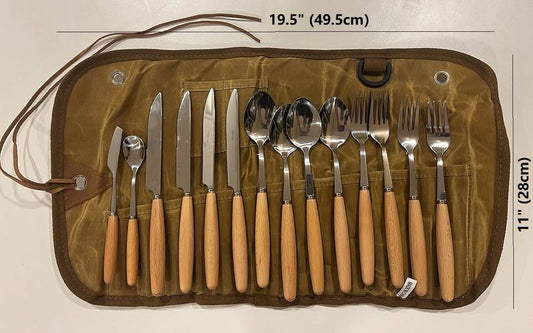 Stainless Steel Flatware Cutlery Set for Outdoor Dining (14 pcs) ECOTREK