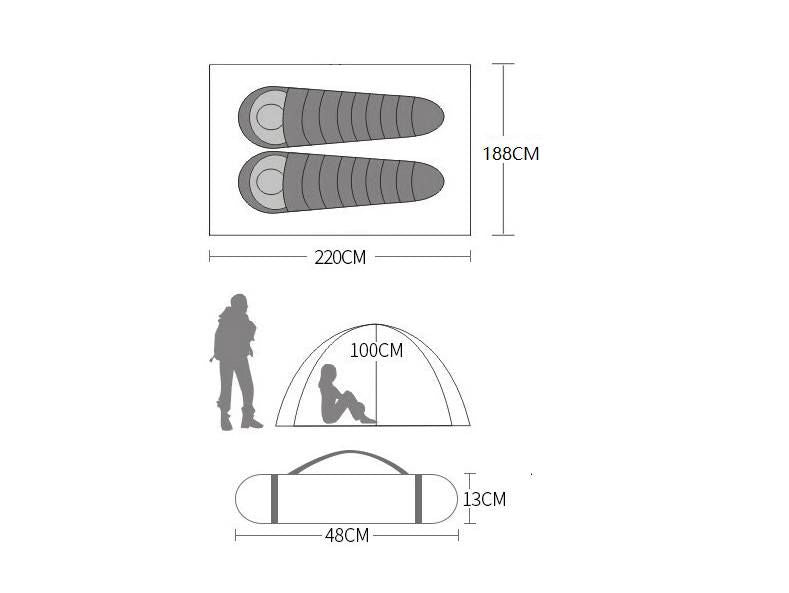 3-Person Double-Layer Four-Season Mountaineering Tent with Snow Skirt ECOTREK