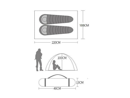 3-Person Double-Layer Four-Season Mountaineering Tent with Snow Skirt ECOTREK