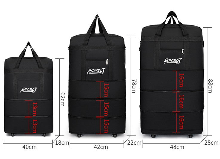 High-Capacity Storage Bag – Foldable Airline Checked Luggage with Wheels ECOTREK
