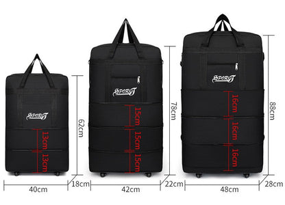 High-Capacity Storage Bag – Foldable Airline Checked Luggage with Wheels ECOTREK