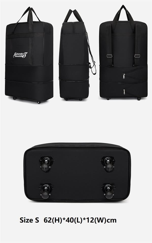 High-Capacity Storage Bag – Foldable Airline Checked Luggage with Wheels ECOTREK