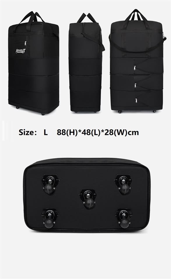 High-Capacity Storage Bag – Foldable Airline Checked Luggage with Wheels ECOTREK