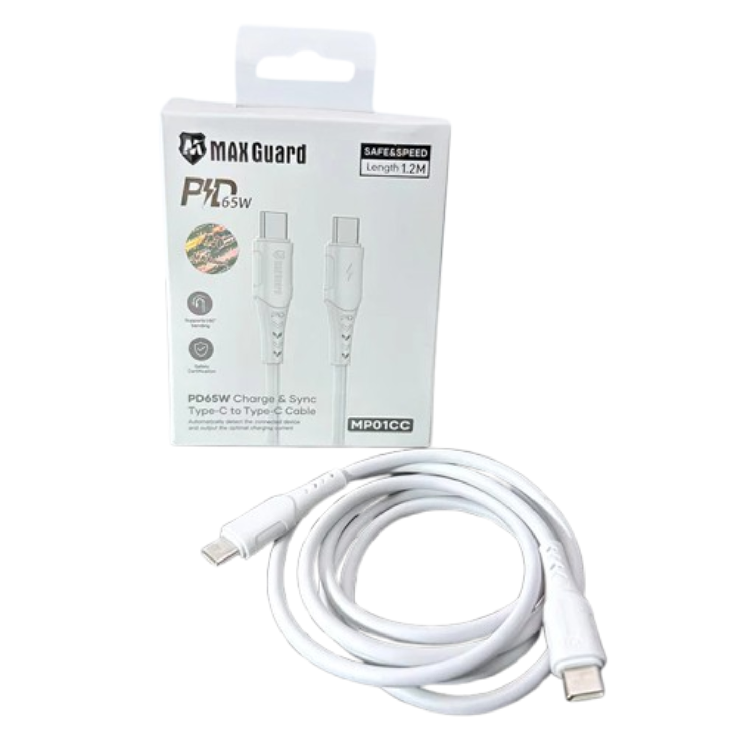 Maxguard 1.2m 65W Type-C to C Cable MP01CC