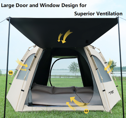Hexagonal Camping Tent - Durable, Quick Setup JLP5467 ECOTREK