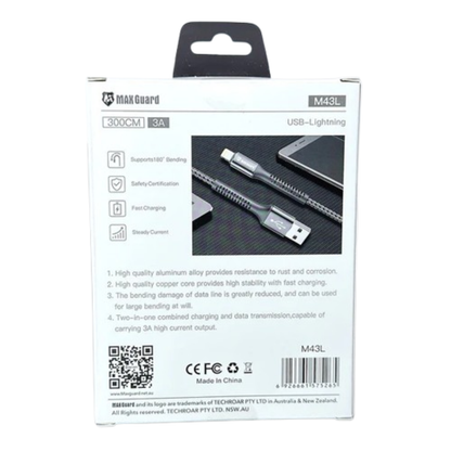 Maxguard 3m USB-A to Lightning cable M43L