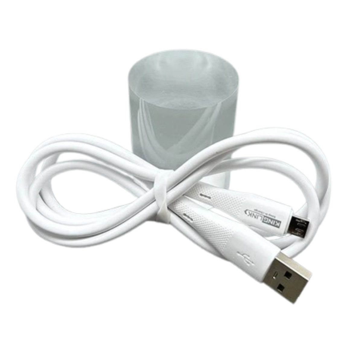 Kinglink 1m USB-A to Micro cable by 9eight5, showing the black USB-A connector and Micro USB end for charging and data transfer.