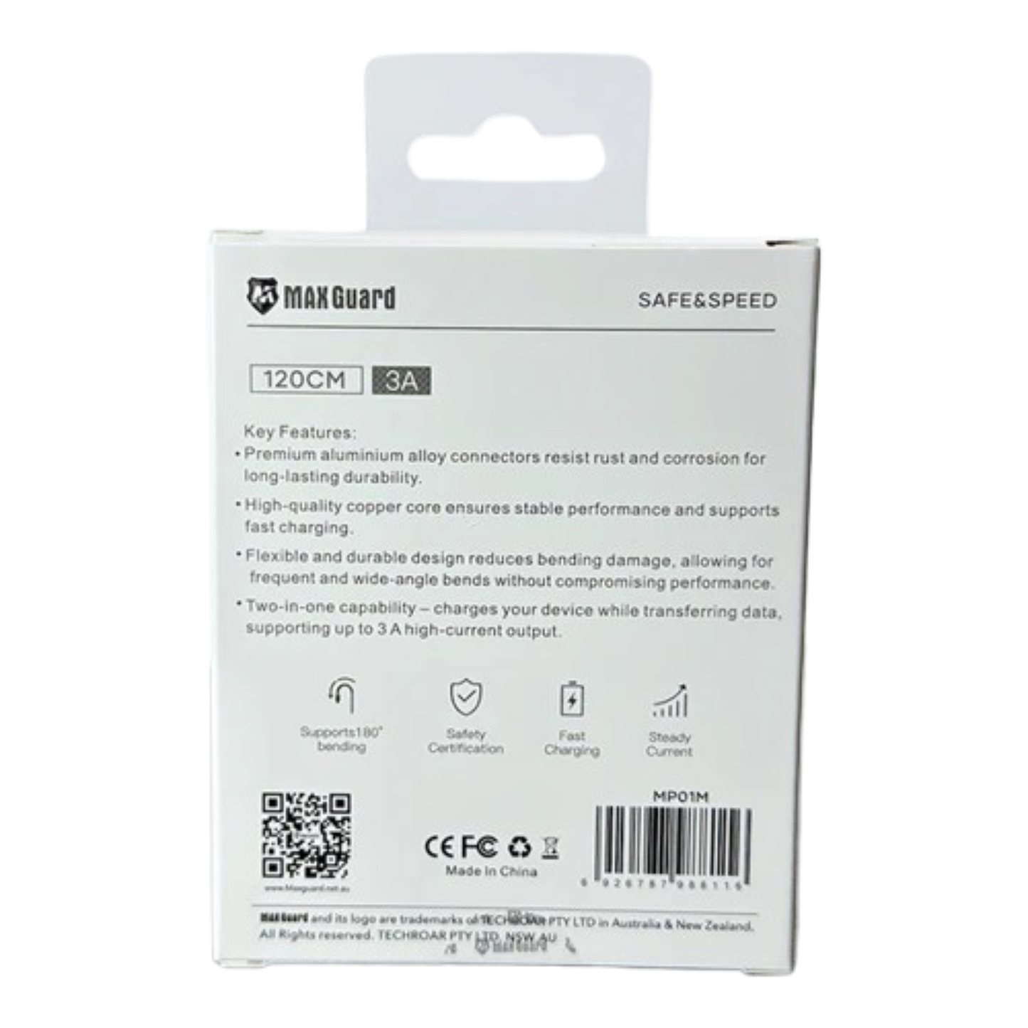 Maxguard 1.2m USB-A to Micro Cable MP01M