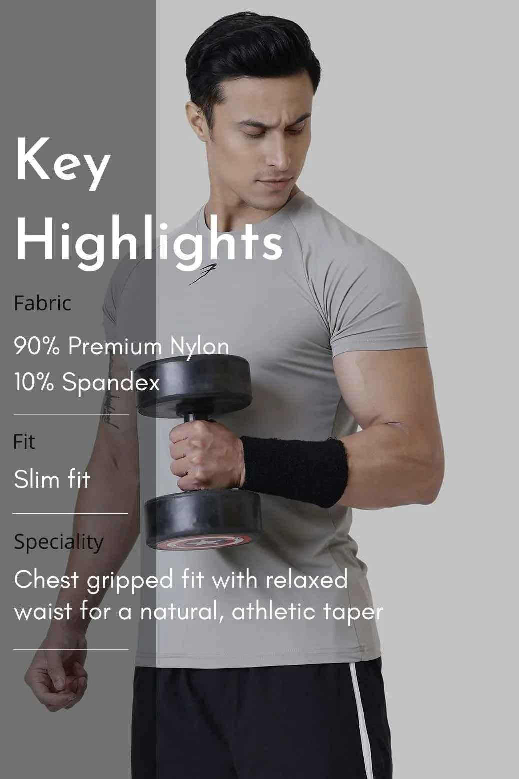 Bare Nylon T-shirt Light Grey