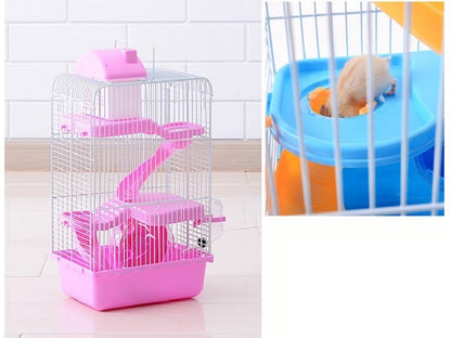 3 Tiers Gorgeous Hamster Mouse Cage pet toy Storey Fantasia Cage Castle - Pink dealonline.co.nz