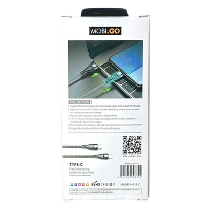 Mobigo 1m 65W Type-C to C cable GO1TT
