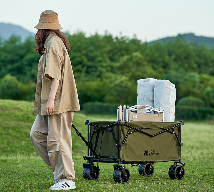 MOBI GARDEN Outdoor Camping trolley - Portable, Four-Way Folding, 200L Capacity Utility Cart ECOTREK