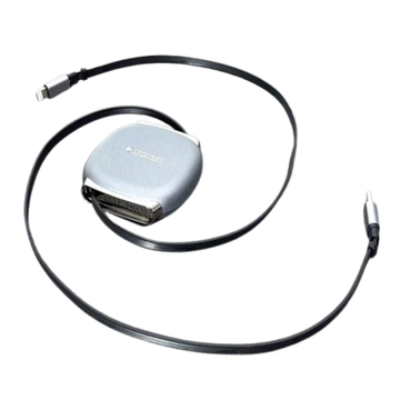 9eight5 Maxguard 1m 27W Type-C to Lightning cable, accessories, showing the black cable with USB-C and Lightning connectors.
