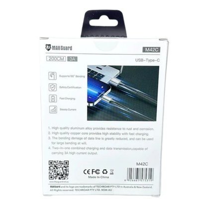 Maxguard 2m USB A To Type-C cable M42C