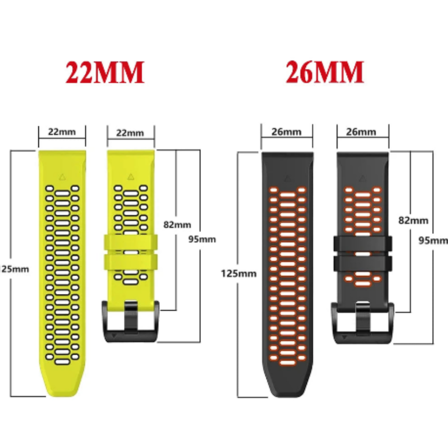 Quick Fit Silicone Strap for the Garmin Fenix 5X & 5X Plus (available in 12 colours) Habicare