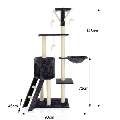 148cm Cat Tree House Scratching Post Condo - Dark GREY dealonline.co.nz