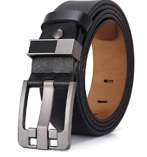 Men's Genuine Leather Belt - Vintage Wide Buckle | Double-Layer Cowhide | 105–160cm - ShopHub