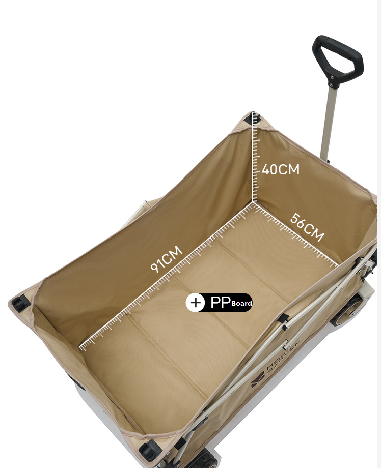 MOBI GARDEN Outdoor Camping trolley - Portable, Four-Way Folding, 200L Capacity Utility Cart ECOTREK