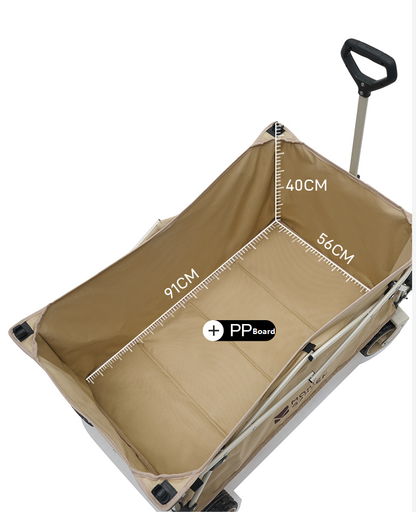 MOBI GARDEN Outdoor Camping trolley - Portable, Four-Way Folding, 200L Capacity Utility Cart ECOTREK