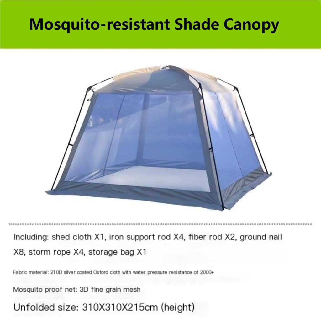 Anti-Mosquito Awning Canopy – Mesh Screen Portable Beach & Camping Tent ECOTREK