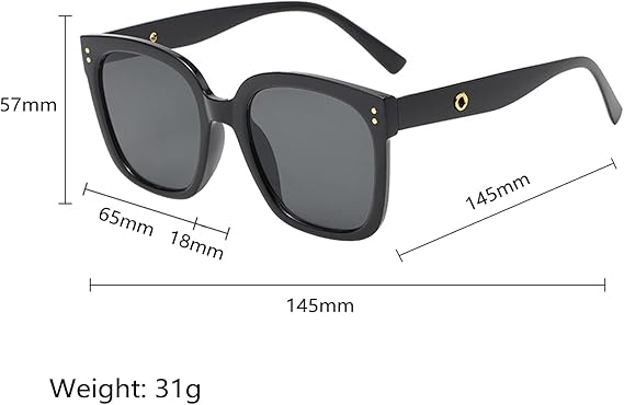 ECOTREK Polarised Square Sunglasses UV400 – Retro Fashion Shades for Women ECOTREK
