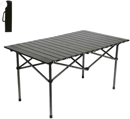 120 cm Portable Folding Camping Table – Roll-Up Outdoor Cooking & Picnic Table ECOTREK