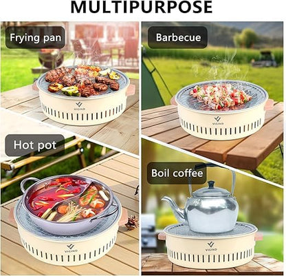 Charcoal Barbecue Gril Portable Charcoal BBQ Grill Stove Home Party Outdoor dealonline.co.nz