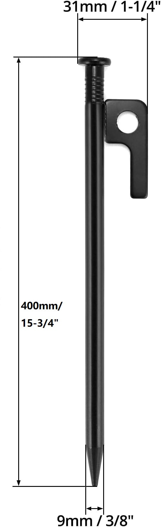 ECOTREK Heavy Duty Tent Pegs – 40cm Steel Camping Stakes for Hard Ground, Beach & Grass JP120512 - ShopHub