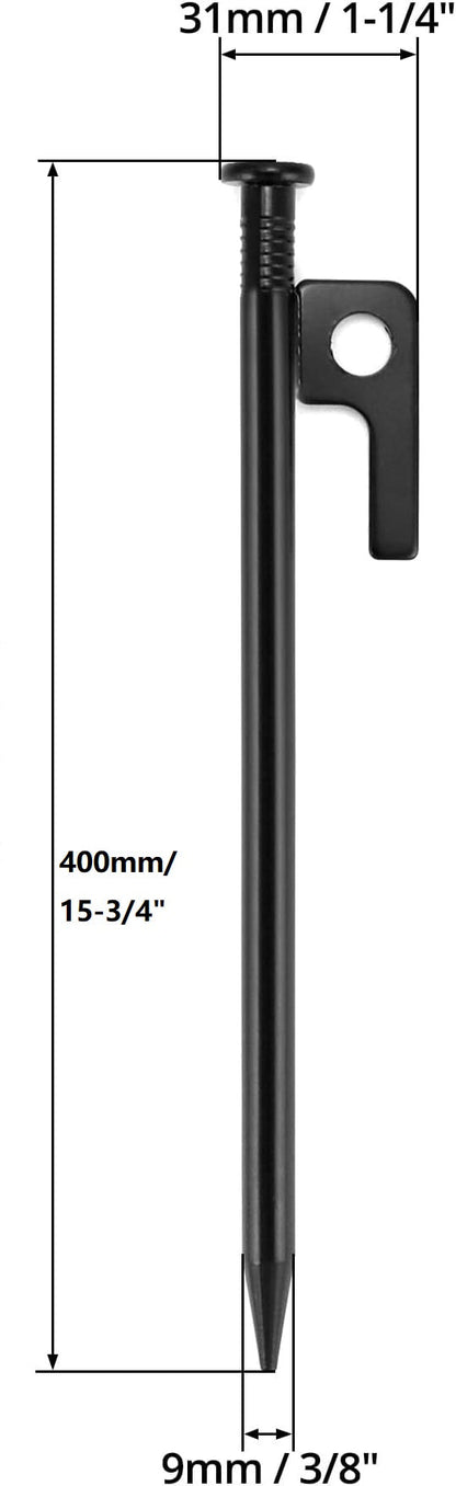 ECOTREK Heavy Duty Tent Pegs – 40cm Steel Camping Stakes for Hard Ground, Beach & Grass JP120512 - ShopHub