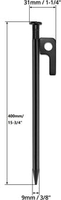 ECOTREK Heavy Duty Tent Pegs – 40cm Steel Camping Stakes for Hard Ground, Beach & Grass JP120512 - ShopHub