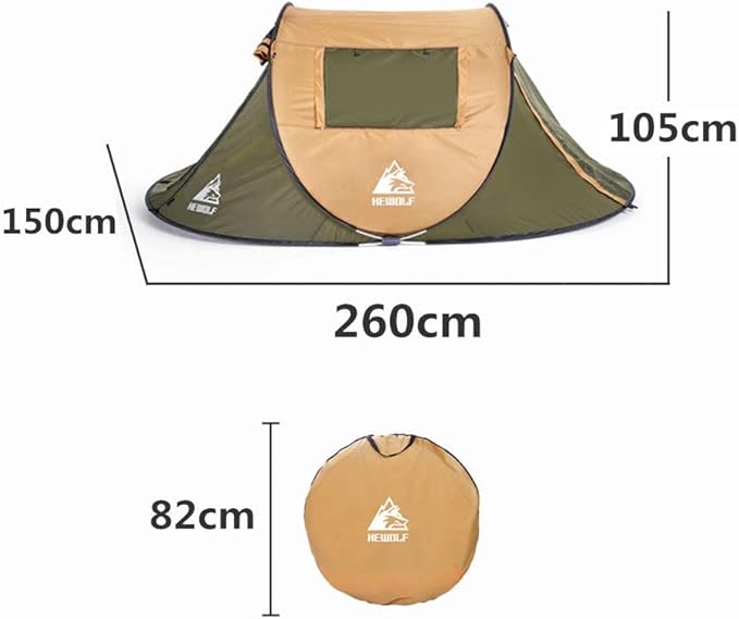 Boat-Shaped Pop-Up Camping Tent Large 260(L) x 150 (W) x 105(H)cm ECOTREK