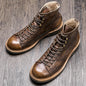 Men's Vintage Leather High Top Martin Boots for Summer - ShopHub
