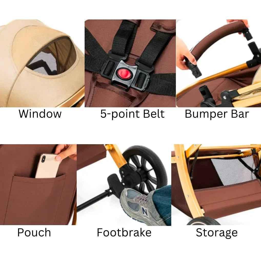 Baby 2 in 1 Multifunctional Two-Way Bassinet Stroller BLACK