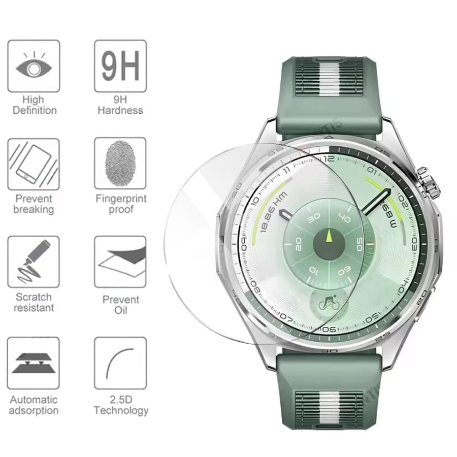 Huawei GT6 46mm watch screen protector by That Watch Shop, showing clear, protective film covering the smartwatch screen.