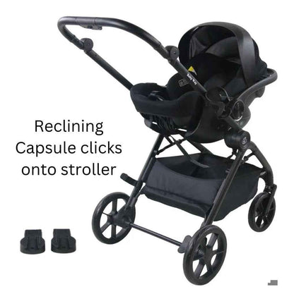Crown Y Luxury Travel System – Reversible Stroller + Reclining i-Size Capsule Combo