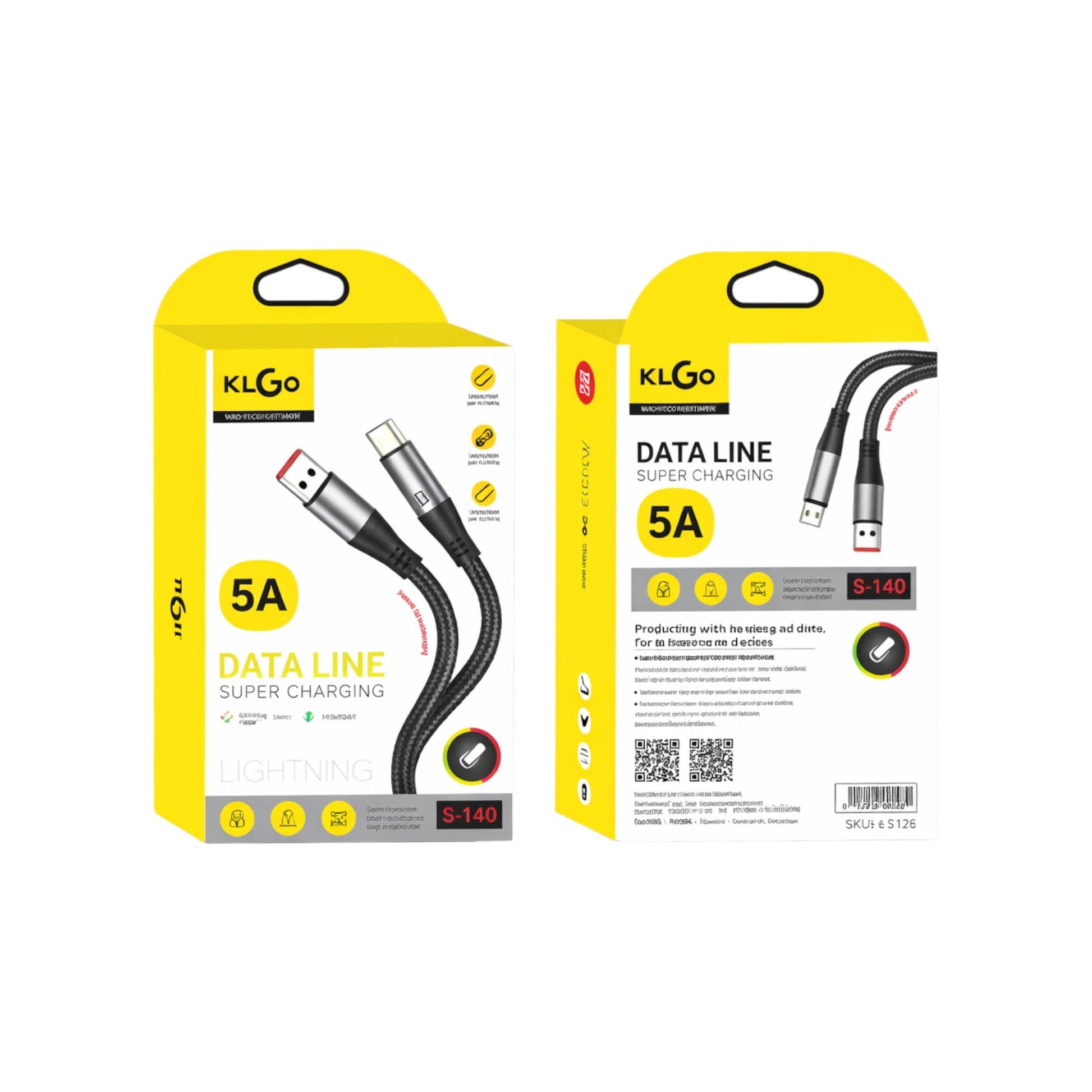 Nest & Stem Homewares Frankly Cotton 5A Fast Charge iOS charging cable, 2 meters long, with durable cotton braid and USB connector.