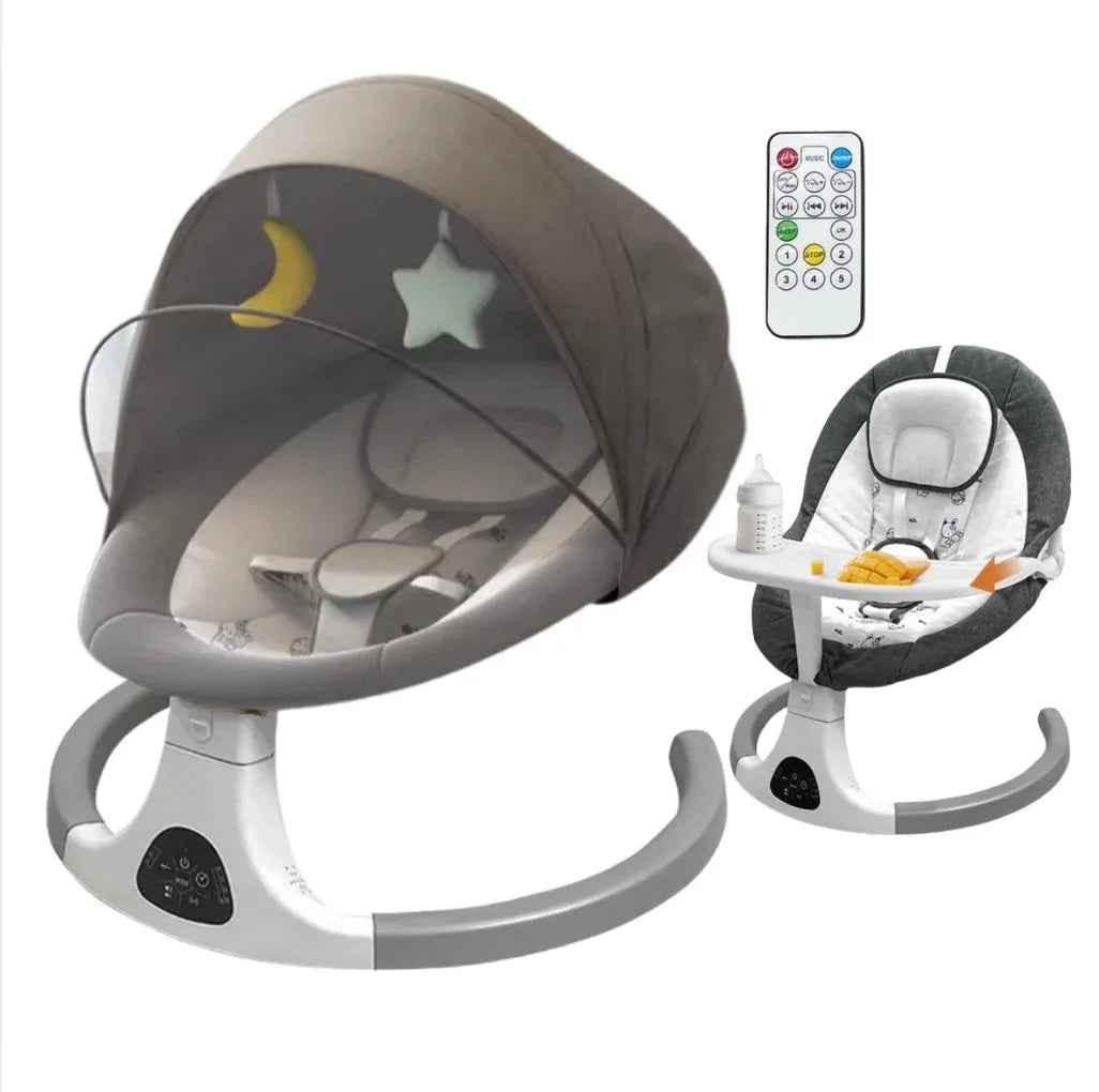 2-in-1 Electric Baby Rocker Swing / Bouncer & Dining Seat with Food Tray and Remote