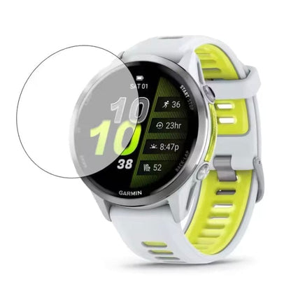 Clear screen protector for Garmin Forerunner 570 42mm watch, showcasing a protective film on the watch face.